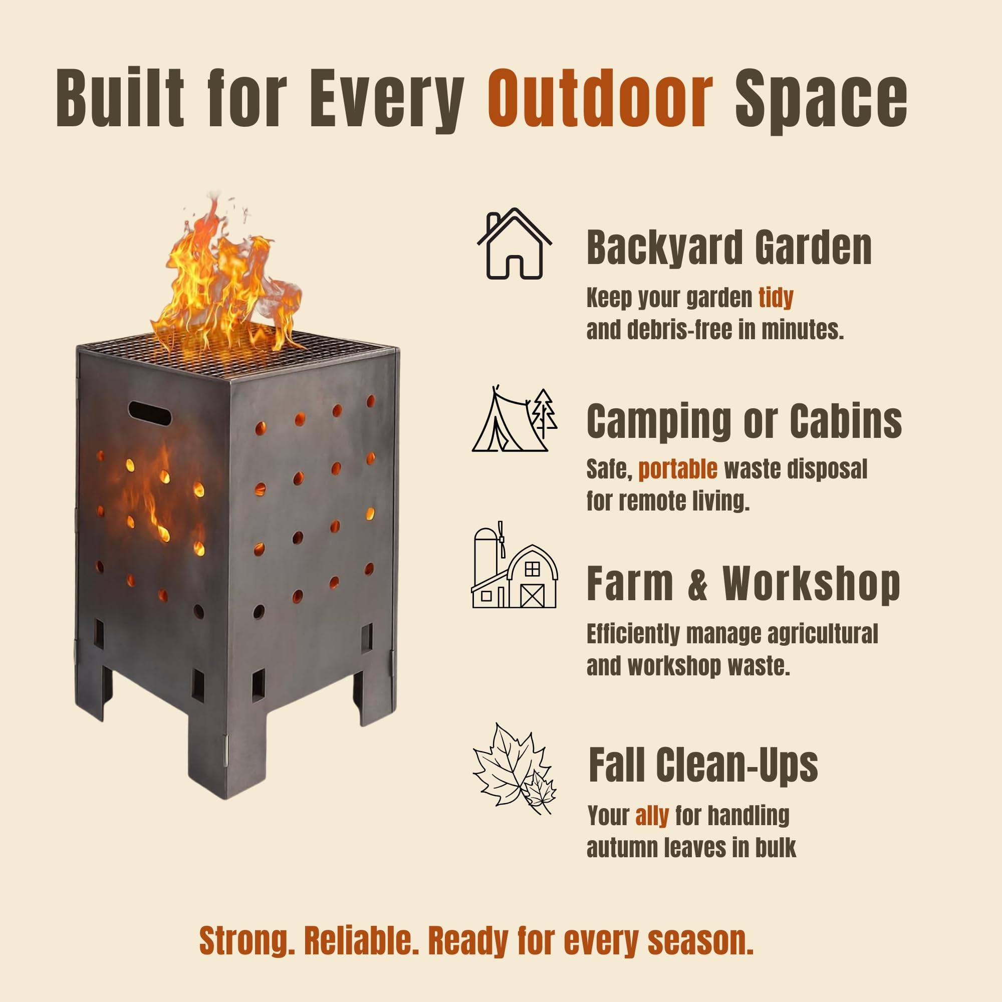 Heavy-Duty Burn Barrel - Outdoor Waste Incinerator -5 Heavy-Duty Burn Barrel - Outdoor Waste Incinerator -5