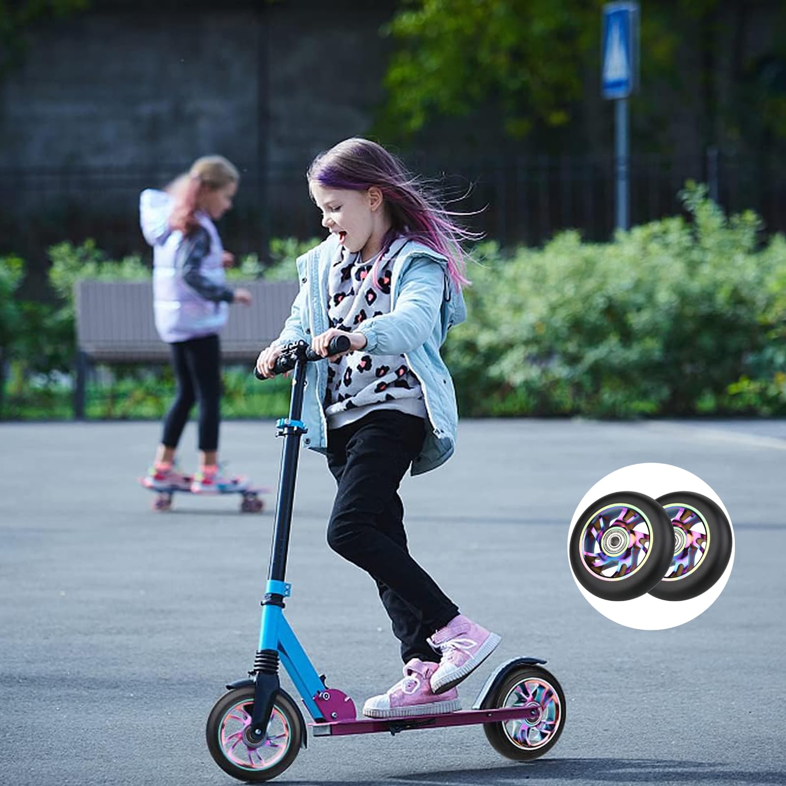 Stunt Scooter Ruote 100 mm per Freestyle, Ricambio Rotelle ABEC-9 Cuscinetto per Motorini Stunt e Freestyle
