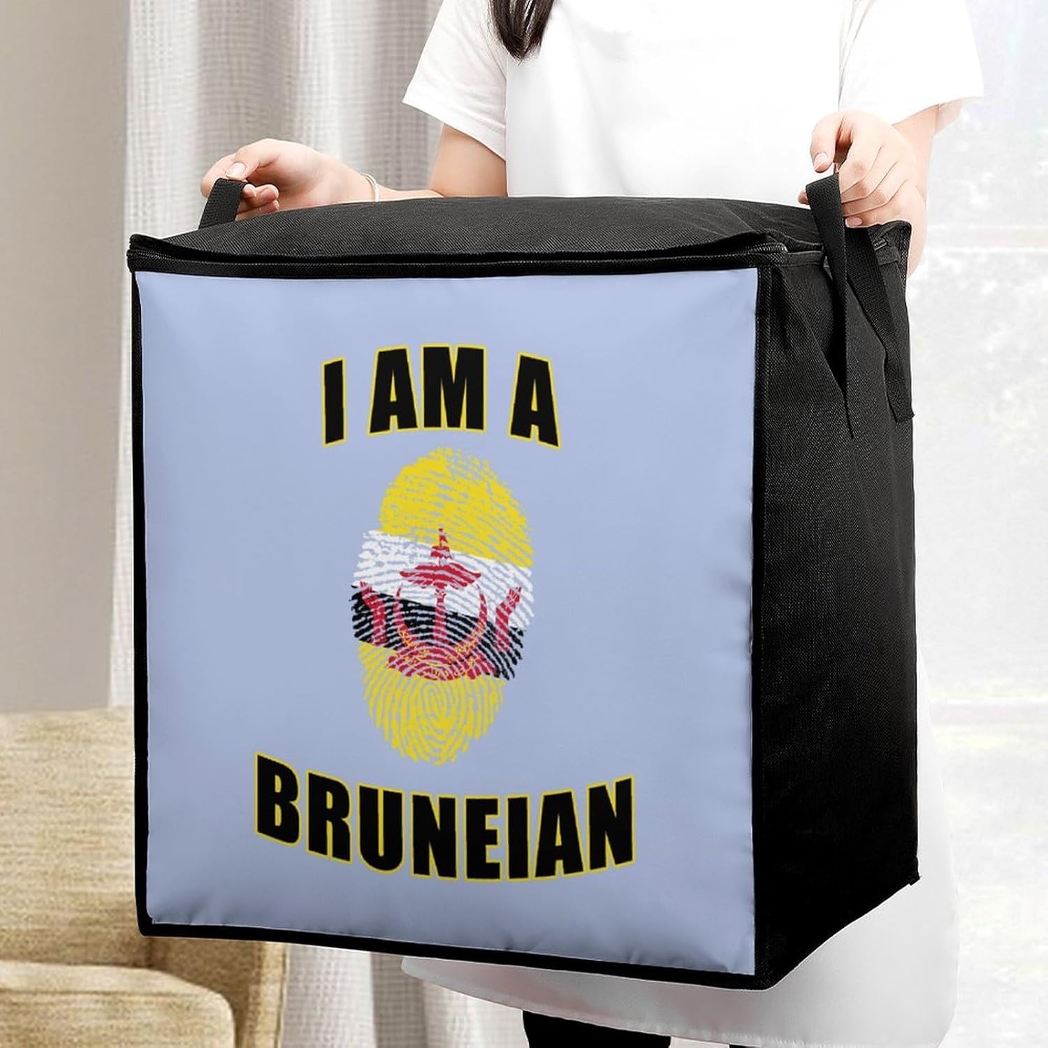 Brunei I Am A Bruneian Large Comforter Blanket Storage Bags Bins 70L Closet Organizer with Handles