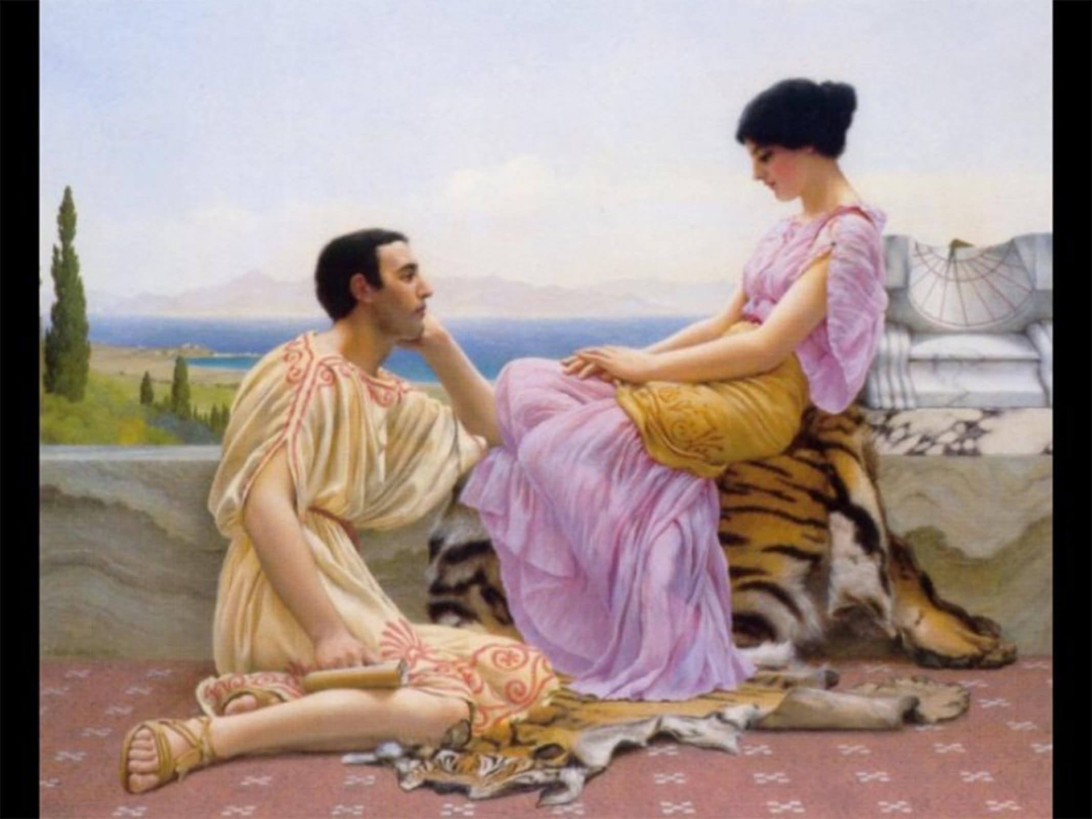 ARTXLXXBN Famous Print Painting Colorful Art Print Youth and Time by John William Godward Canvas Art Decorations for Home Decor 60x90cm