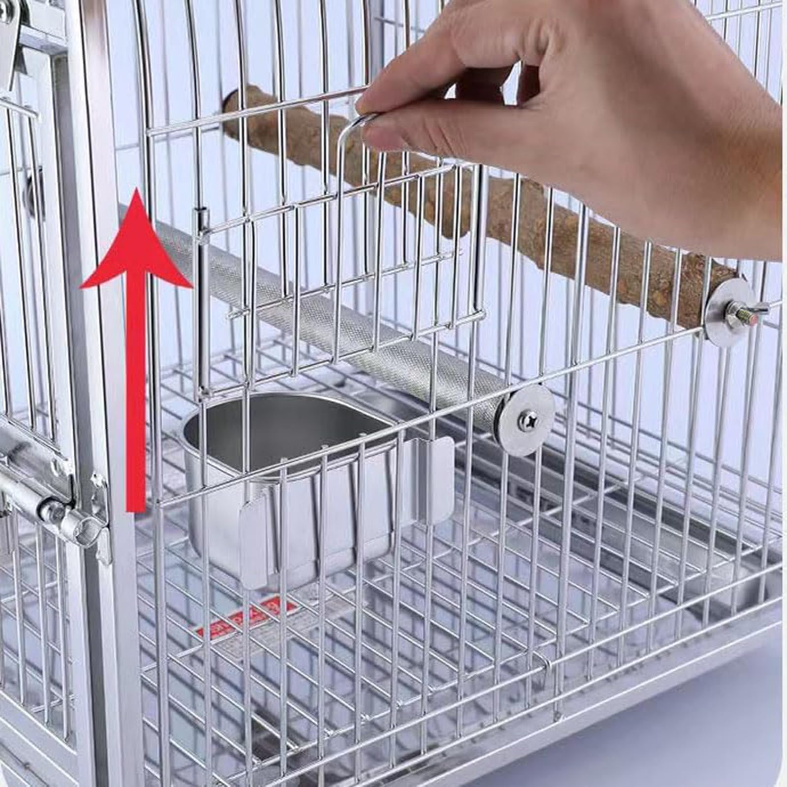 Gabbia da viaggio per piccoli uccelli, in acciaio inox, traspirante, per pappagalli e parrocchetti