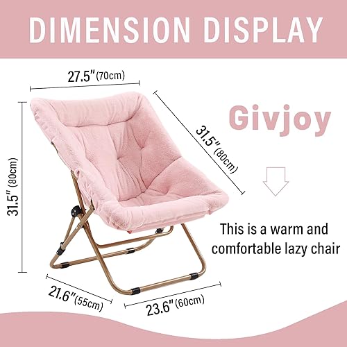 Miniatura 3 de Silla Plegable Cómoda, Silla Plegable de Gran Tamaño de Piel Sintética Suave, Silla de Descanso Flexible Perezosa para Niños Niñas Adolescentes