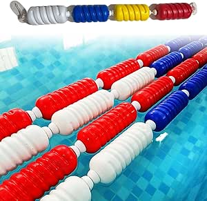 Swimming Pool Safety Lane Dividers Kit - Reusable Floating Rope with 8 ...