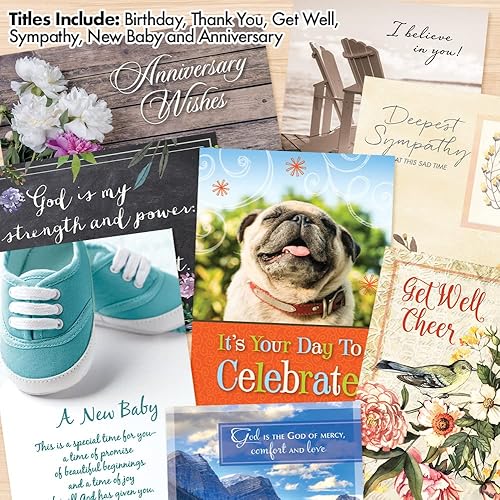 Miniatura 7 de Faithfully Yours Designer Greetings - Surtido de tarjetas inspiradoras en caja, "Of Good Courage" con versículos bíblicos de las Escrituras (caja de