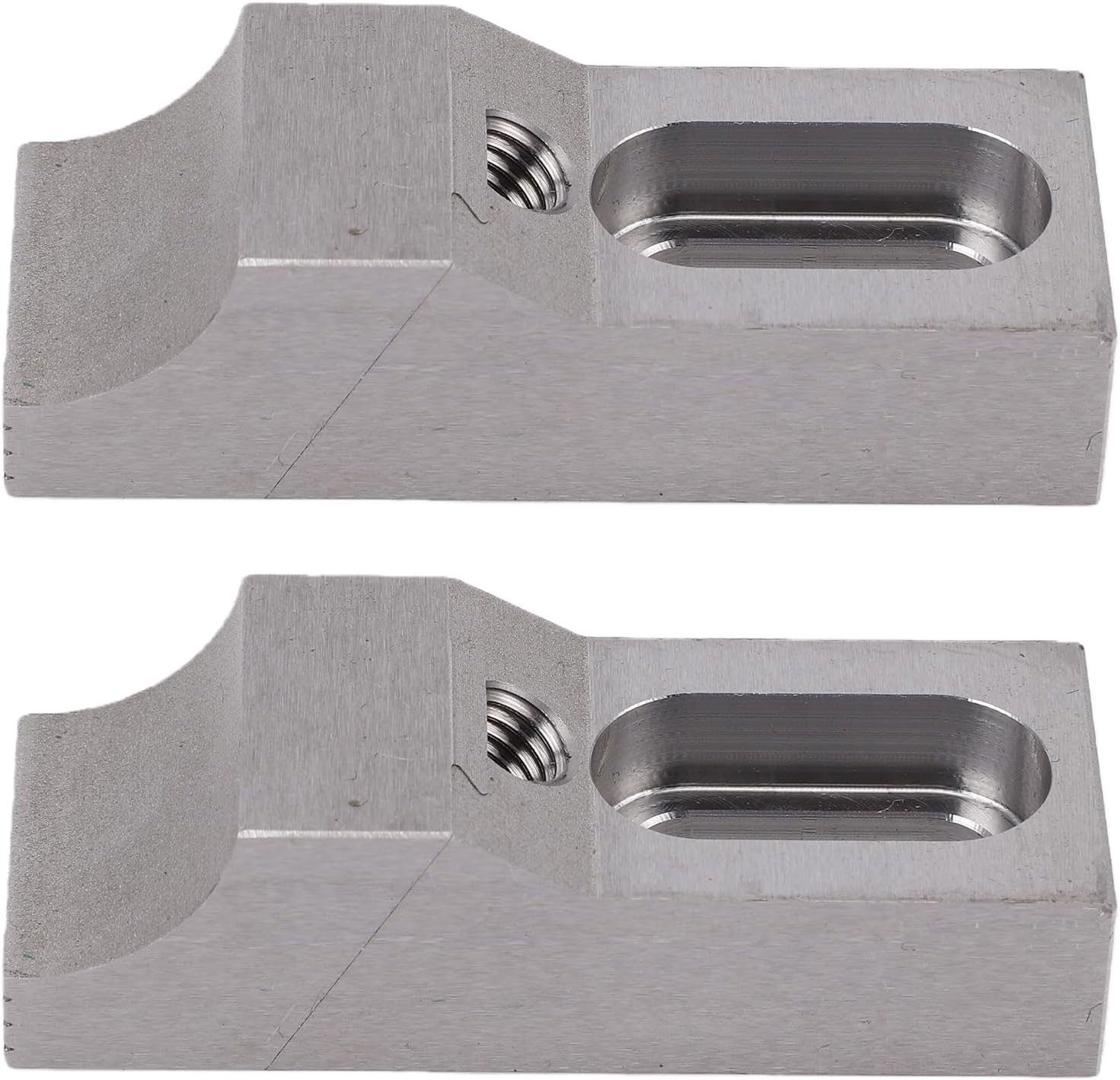 2Pcs Side Clamp Vise, Low Profile S136H Mold Steel Hardened M8 Arc Jaw CNC Clamps with Treated Jaw Surfaces for Milling Machine CNC Engraver Grinding Drilling Equipment