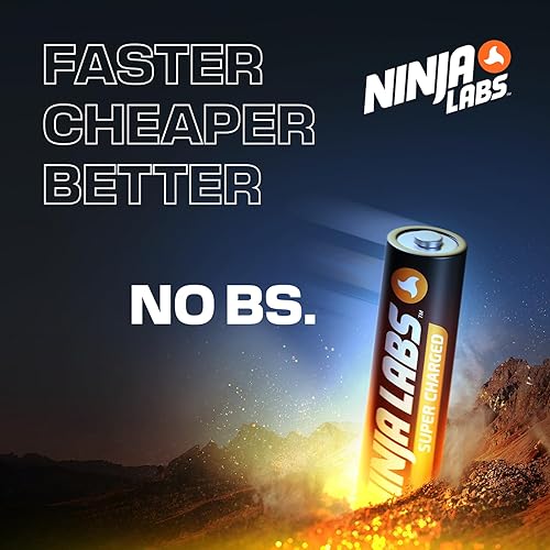 Miniatura 4 de Ninja Labs 12 pilas alcalinas AA súper cargadas en caja organizadora (increíblemente duradera), doble A