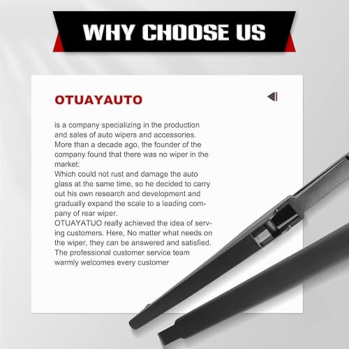Miniatura 6 de OTUAYAUTO Repuesto de limpiaparabrisas trasero para Dodge Durango 2011-2022, accesorios de brazo de limpiaparabrisas trasero, kit de cubierta de