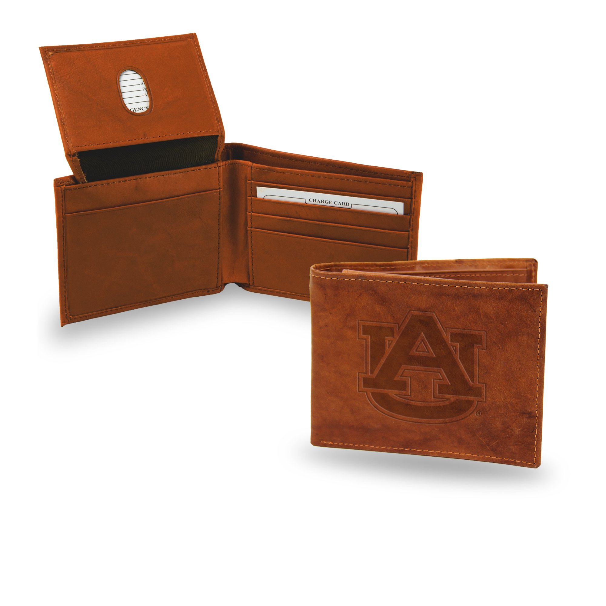 Rico Industries NCAA Auburn Tigers Embossed Leather Billfold Wallet , Brown