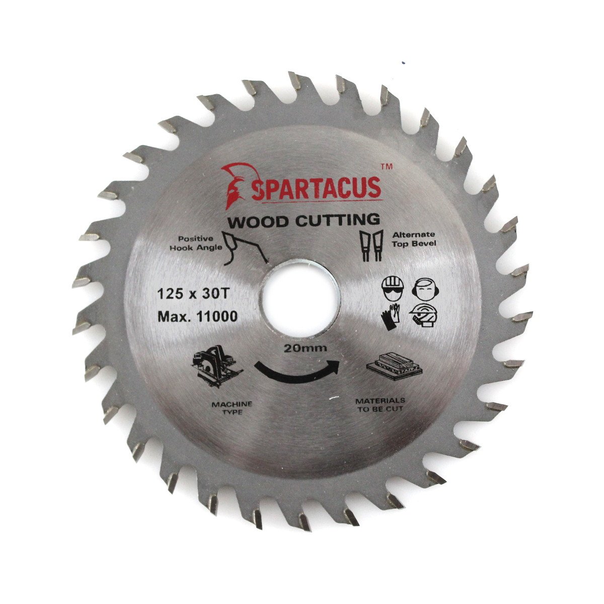 Spartacus Wood Cutting Circular Saw Blade 125mm x 20mm Bore 30 Teeth