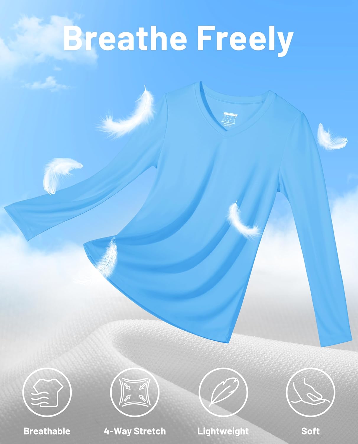 MAGCOMSEN SPF Shirts for Women Long Sleeve Workout Tops V-Neck UPF 50+ UV Sun Shirt Quick Dry Performance Tees Swim Tops - Image 4