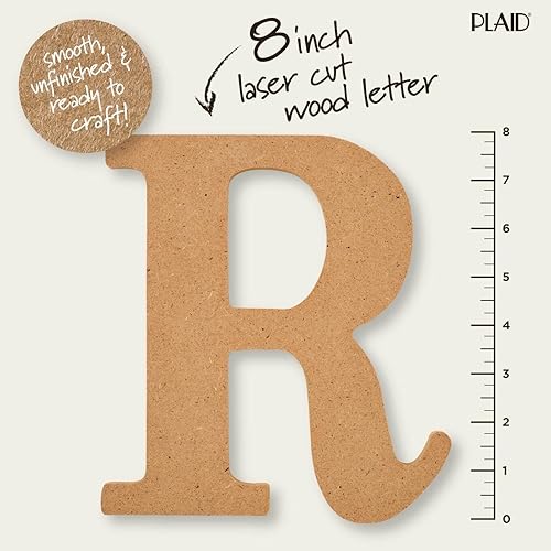 Miniatura 2 de Plaid Letra de madera sin terminar, superficie de madera de 8 pulgadas, perfecta para proyectos de manualidades y manualidades, 63597