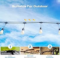 Vista 4 de Kit de colgar luces de cadena NEREUS con cable de acero inoxidable 304 recubierto de vinilo de 200 pies, kit de suspensión de luces de cadena