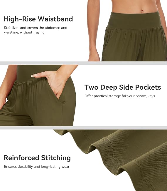 WiWi Women's Viscose from Bamboo Joggers Super Soft Pajama Pants Yoga Bottoms Cooling Lounge Sweatpants S-XXL