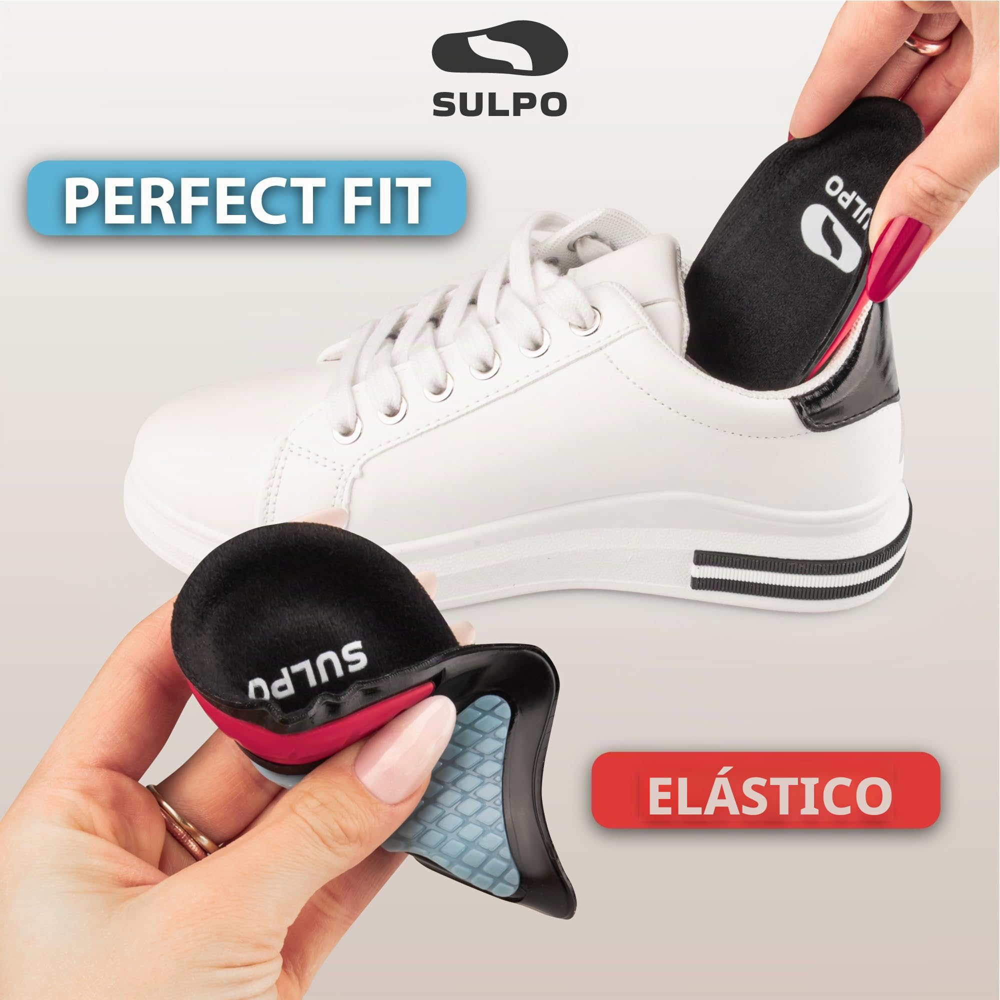 SULPO Taloneras de gel para fascitis plantar y espolón calcáneo, plantillas talón ortopédicas, alivio del dolor, transpirables y antideslizantes, hombre y mujer 36-39, 1 par
