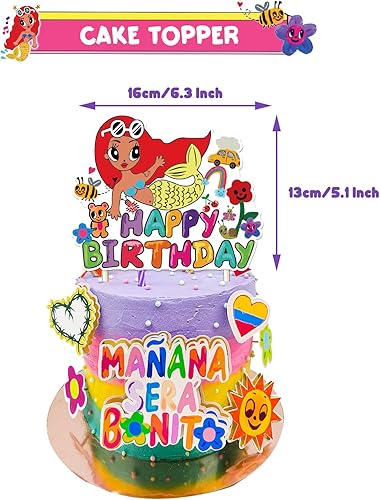 Miniatura 3 de 25 decoraciones para tartas con 24 adornos para cupcakes, 1 adorno para pastel de Manana Sera Bonito suministros de fiesta de cumpleaños