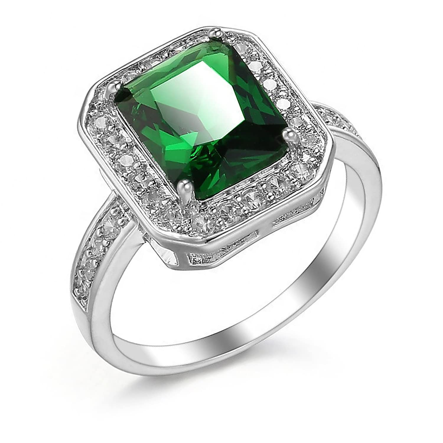 Peora Emerald Colour Crystal Square Stone Cubic Zirconia Ring For Women & Girls, Ring Size US 9|Rakhi Rakshabandhan Gift for Sister Bhabhi, Gifts for Women (B07JG895C9) Amazon Price History, Amazon Price Tracker