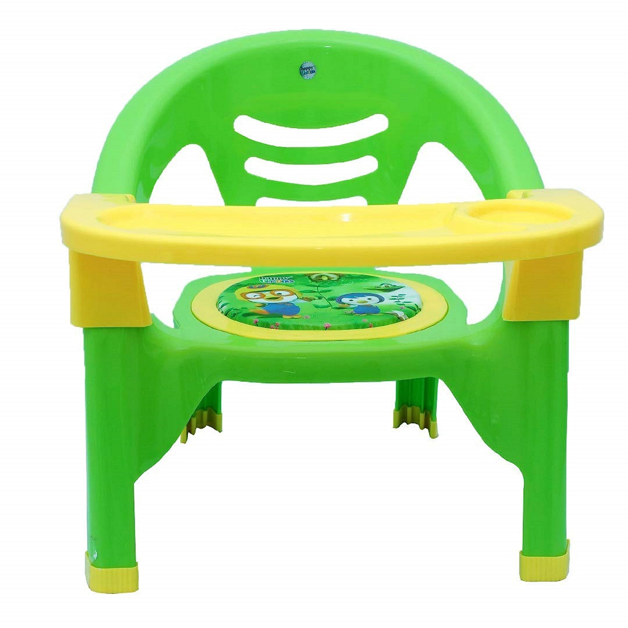 Zerya Small Baby Chair with Safety Tray and Soft Cushion with Baby Whistle Sound-Random Color (Green)-picture-13