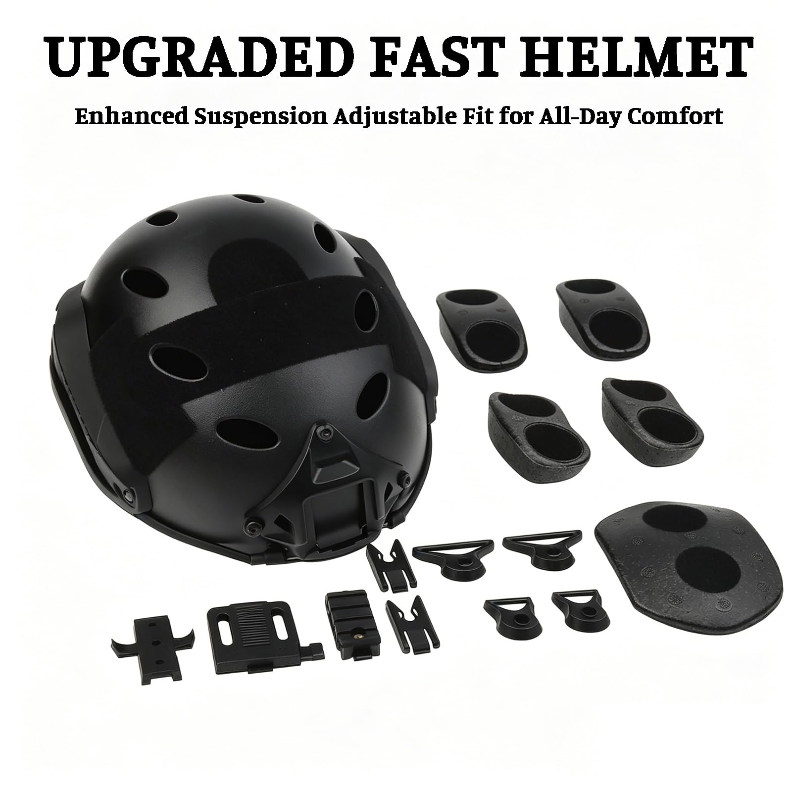 Set Casco Airsoft Ghost Skull con Cuffie, Modello NVG e Luce Coccinella, Set Tattico Completo per Airsoft, Cosplay e Esterno