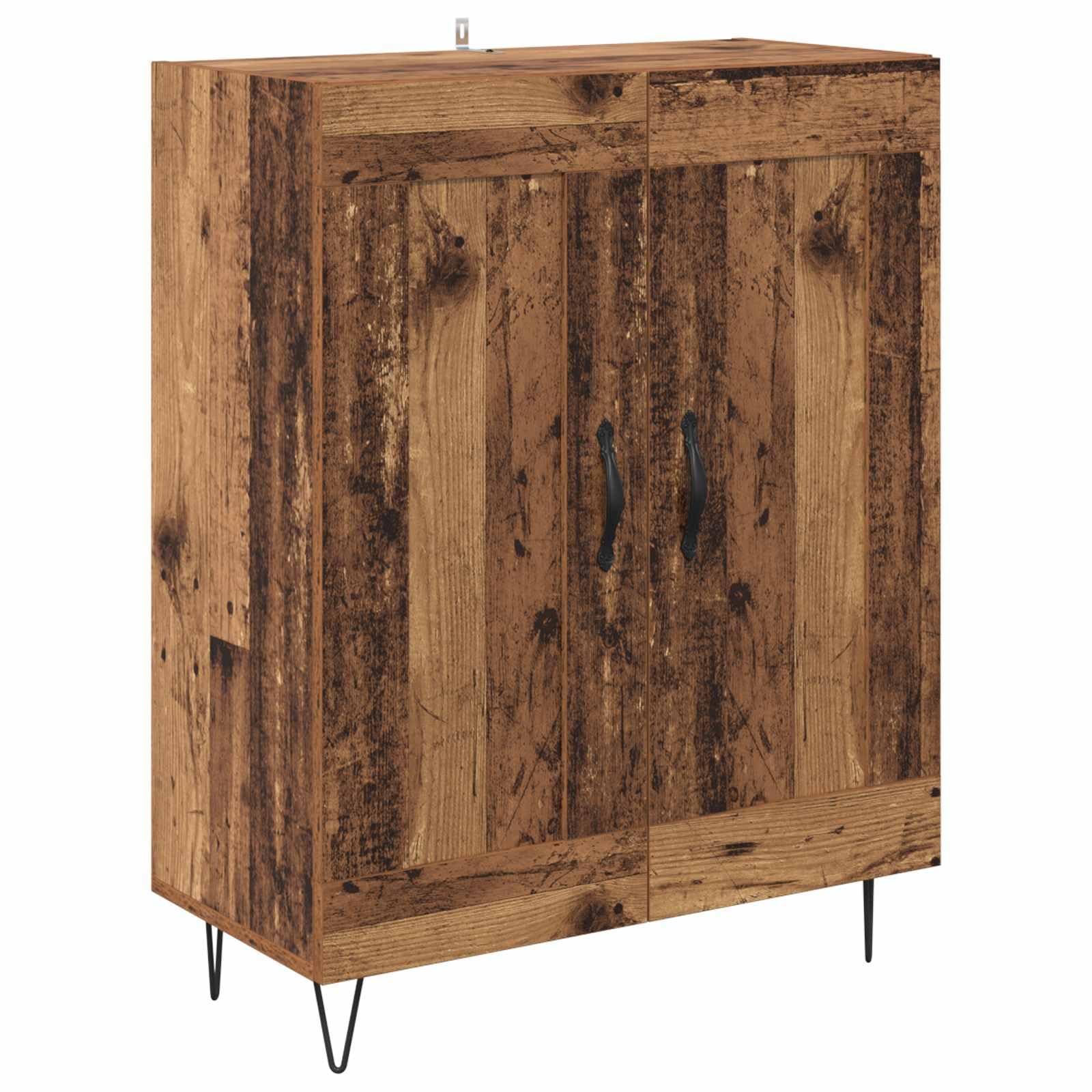 Credenza in legno anticato, 69,5 x 34 x 90 cm, credenza in legno