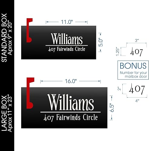 Vista 31 de Personalized Mailbox Numbers - Custom Reflective Vinyl Decal for Street Address - Decorative House Numbering - Gift 3DY - Back40Life (Classic Offset)