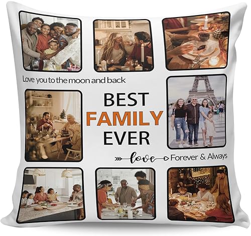 Funda de almohada personalizada con imagen, con texto en inglés "I Love You Best Family Ever", funda de almohada personalizada con foto, funda de