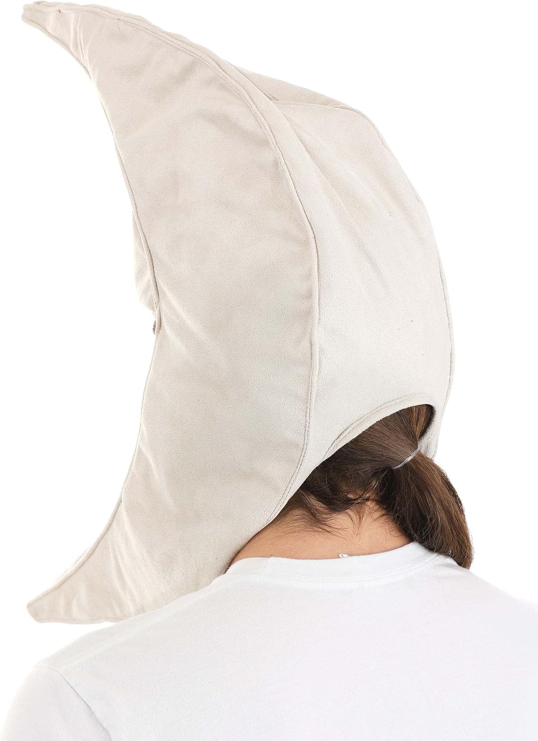 Moon Costume Hat for Adults - Faux Suede Crescent Shape with Inner Hood for Fit