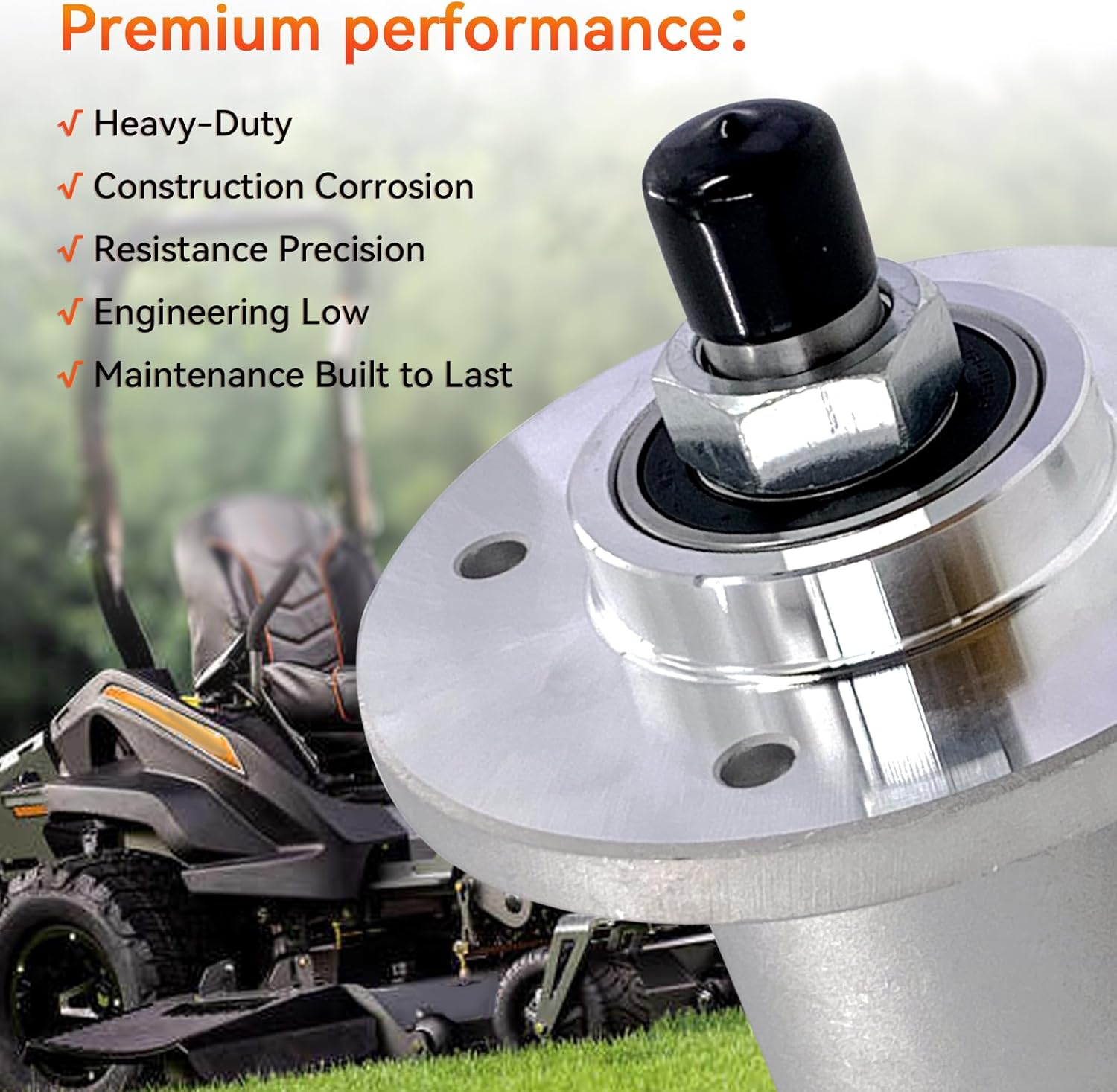 437-0005-00 Heavy Duty Mower Spindle Assembly Compatible with 2016-2022 Spartan RT, RZ, SRT Pro, HD, XD, XDe Series Mowers for 54" 61" 72" Decks, Replaces 437000500