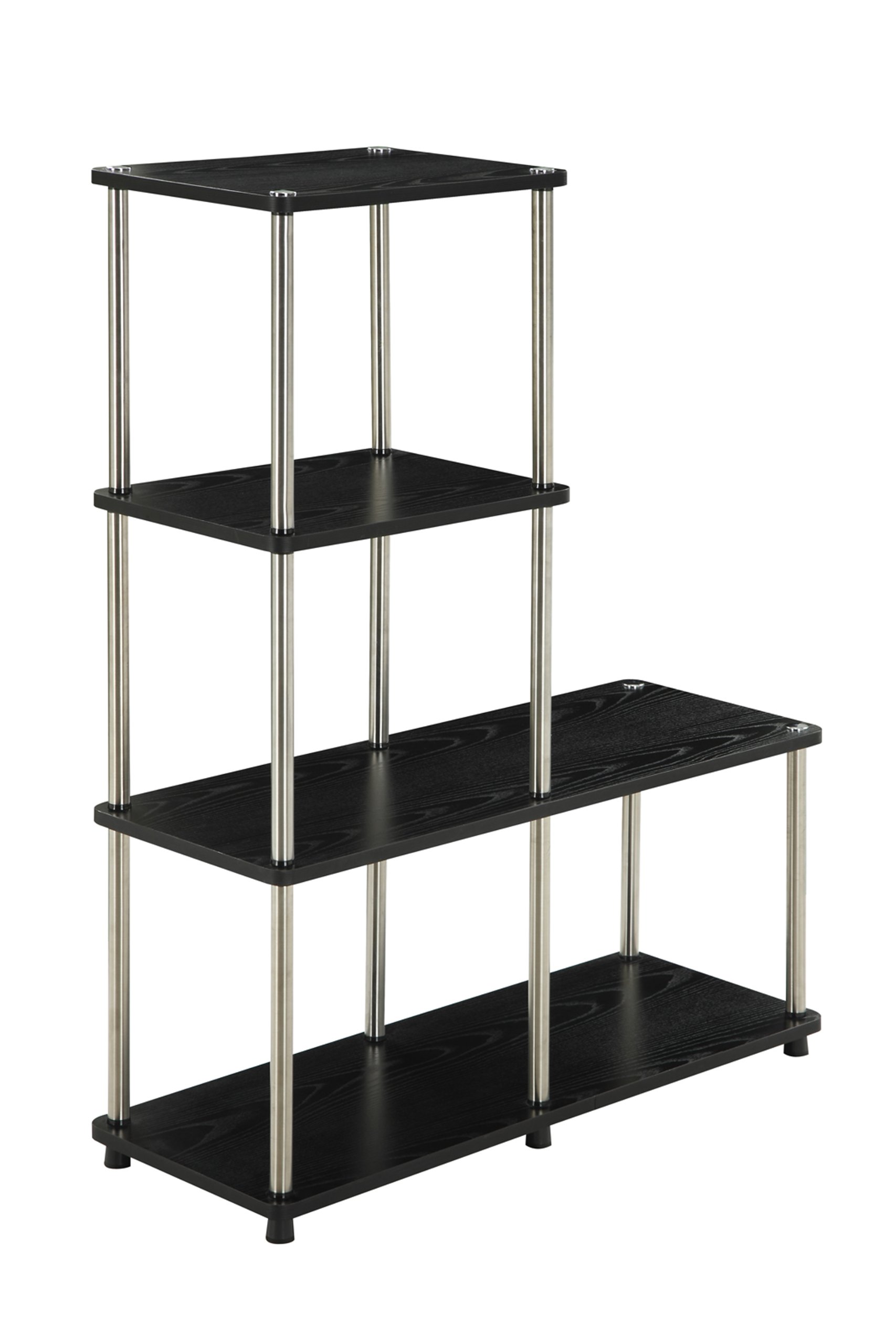 Convenience ConceptsDesigns2Go 4 tier Multi Shelf "L" Bookshelf, Black
