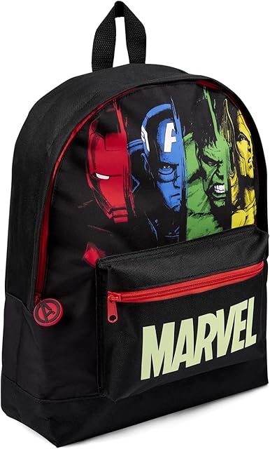 Marvel Avengers Kids Childrens Backpack, Hulk Iron Man School Backpack Travel Bag For Boys and Girls, Official Merchandise