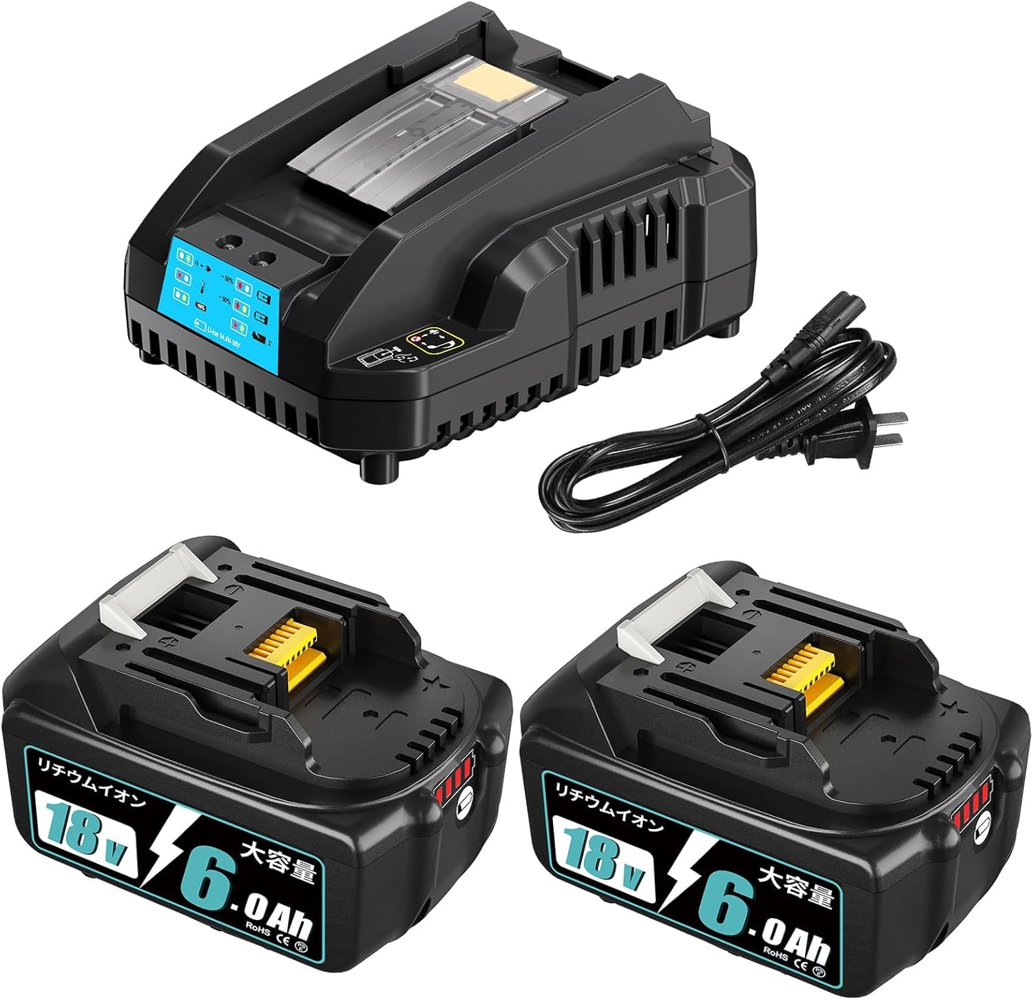 Amazon.co.jp: Saikyoubat 互換 マキタ 18v バッテリー BL1860B 6.0Ah 