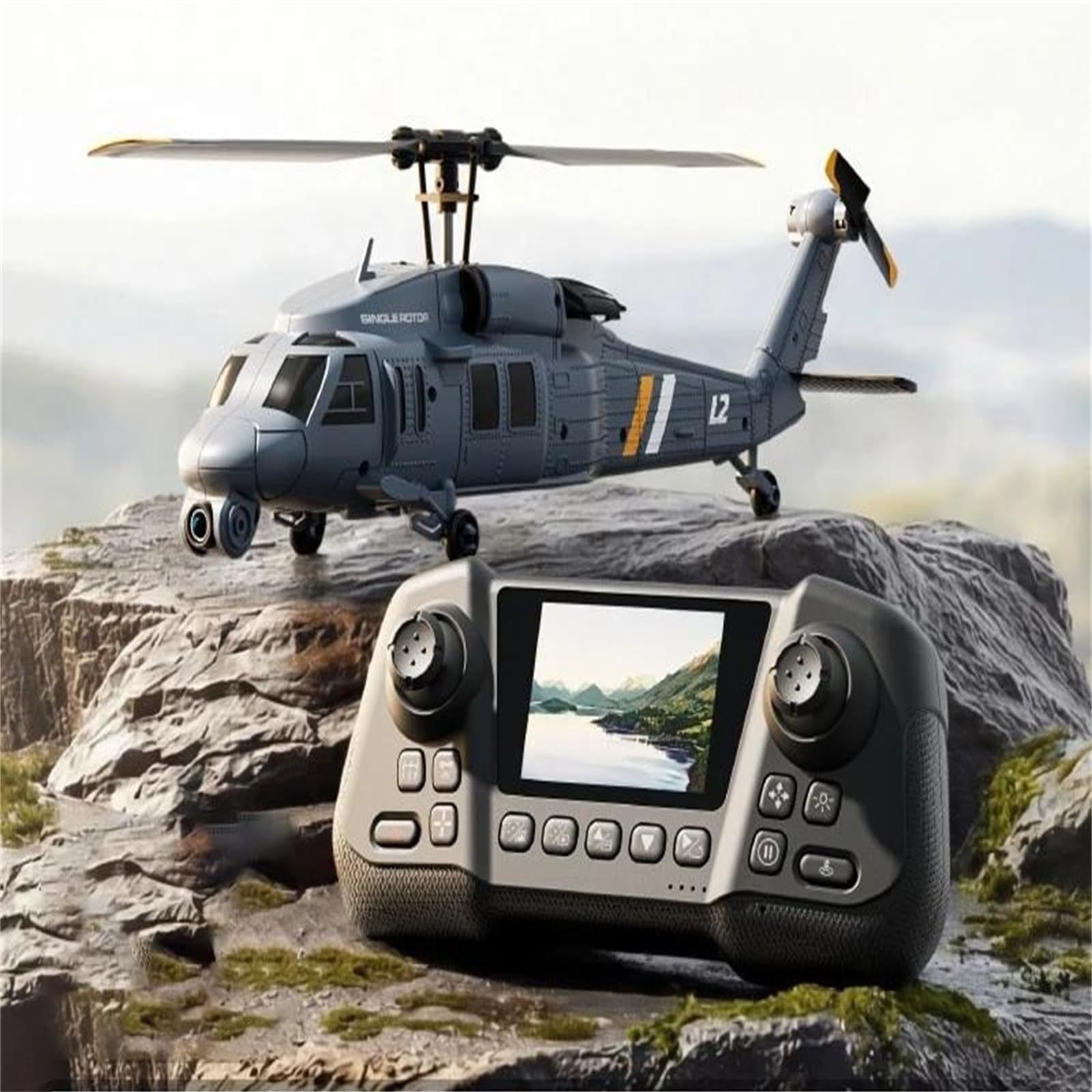 LKHLTBF L2 Remote Control Airplane with Camera & Altitude Hold – 6-Channel RC Plane for Kids, Boys & Beginners with One-Key Takeoff, Voice Control, and Extended Battery Options,dual battery