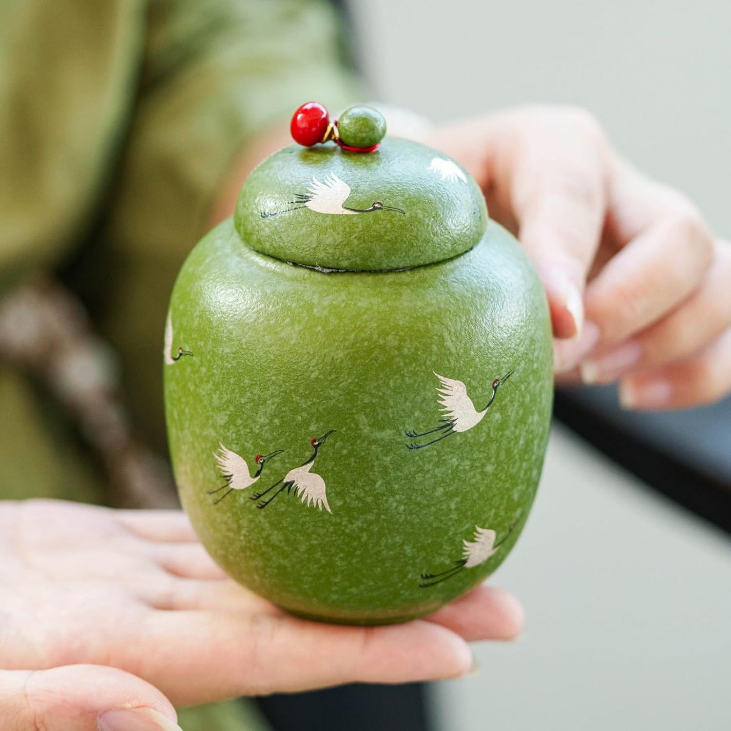 Ceramics Tea Canister, 270ml 9.1oz, Sealed Storage Tank Chinese Kung Fu Tea Set Accessories