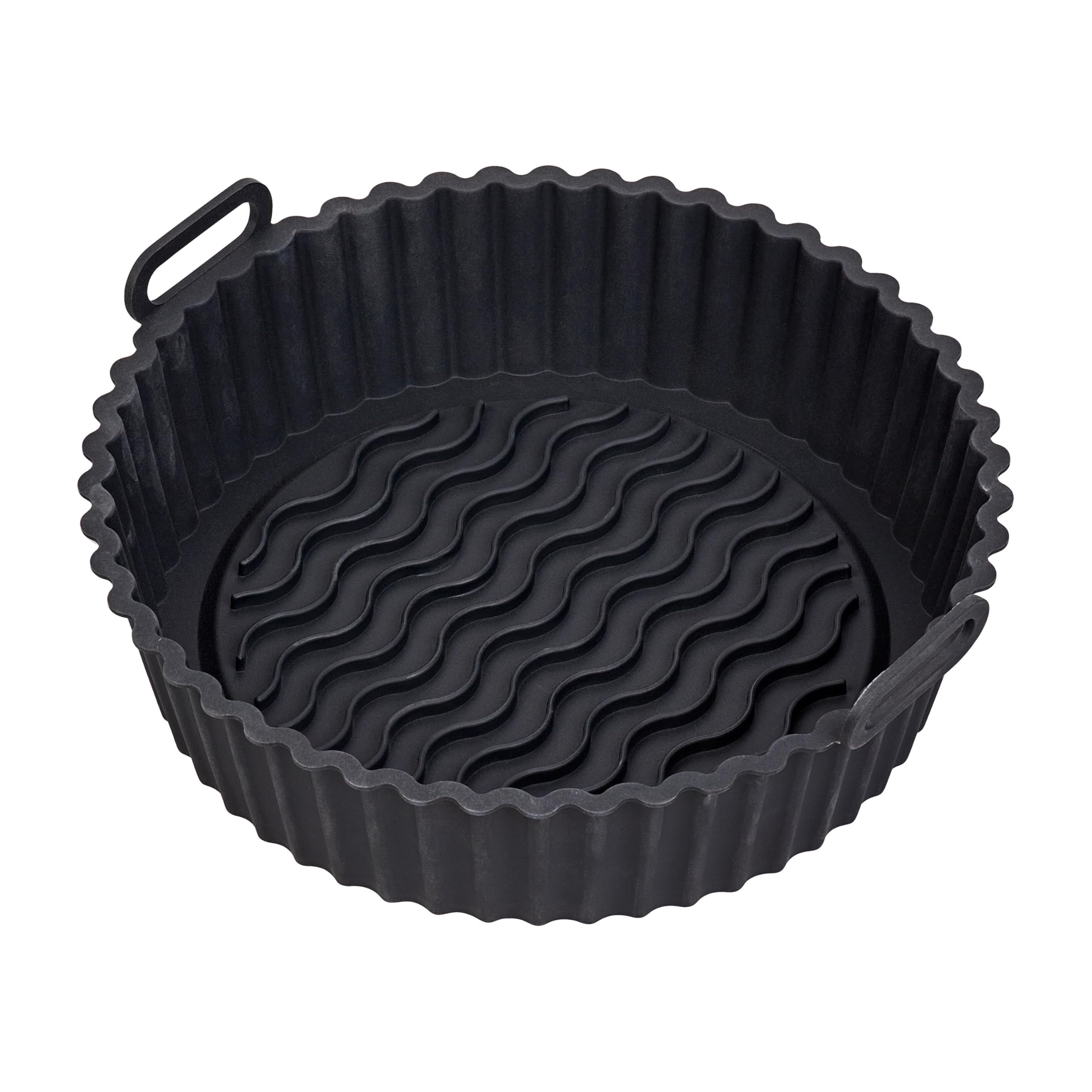Tala Round Silicone Air Fryer Liner 21 cm dia. X 6.5cm, Reusable & Flexible Mold, Grooved Base for Enhanced Airflow, Easy Cleaning, Dishwasher Safe, Oven Safe up to 230°C (446°F)