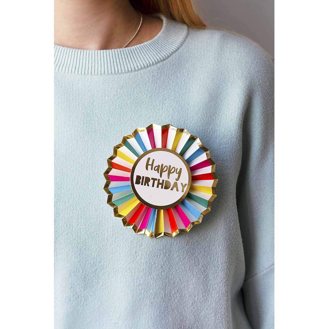 Insignia De Cumpleaños Azul De 8 Cm Con Alfiler, Accesorio Para Fiesta Y Celebración, Diseño Llamativo Y Duradero