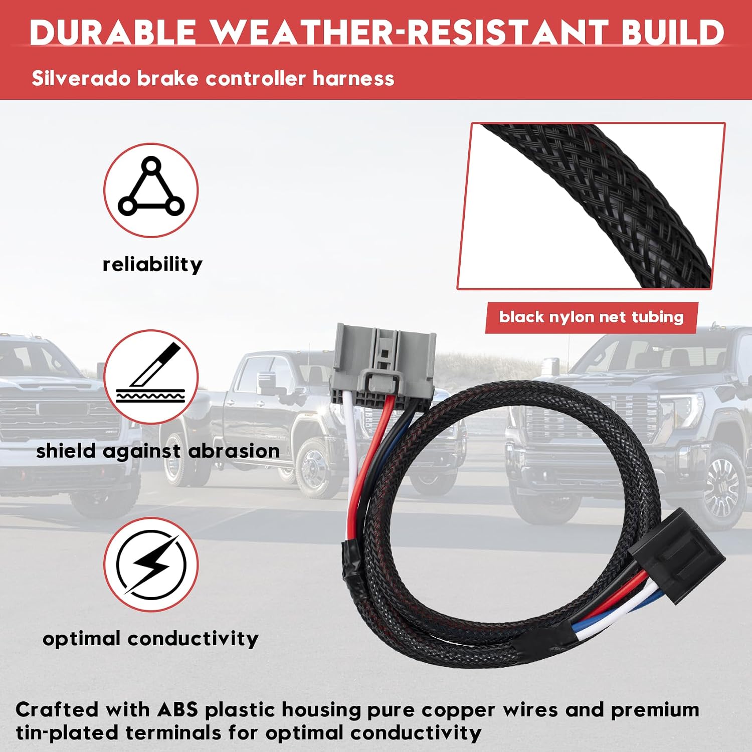 3036-P Brake Controller Wiring Harness,Trailer Brake Adapter Fits for 2009-2021 Ford F-150, 2017-2023 F-250 F-350 F-450 F-550, 2012-2020 Flex, 2012-2020Lincoln MKT, 2015-2024Navigator