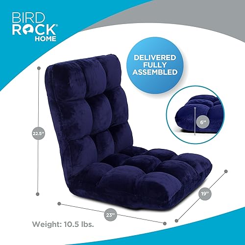 Miniatura 2 de BirdRock Home - Silla para suelo de espuma viscoelástica, ajustable, 14 posiciones, respaldo cómodo, almohada para silla de computadora, cojín para