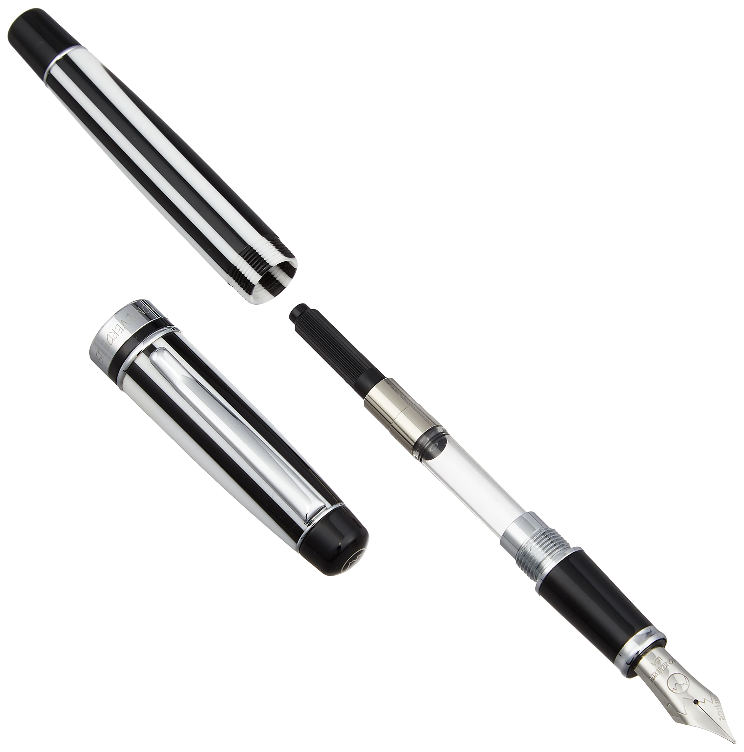 Penna Stilografica Monteverde Impressa - Nero, Con Converter, Adatta A Destrorsi E Mancini