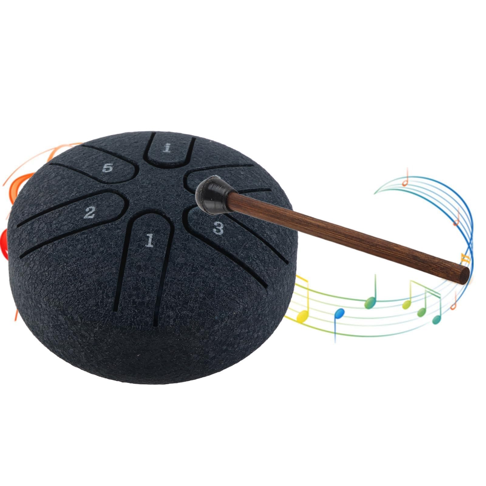 Handpan Bęben Bęben Językowy ze Stali Węglowej Mini 6 Uwaga Bezproblemowy Bęben Instrument Perkusyjny z Podudzie dla Początkujących (Ciemnoniebieski)