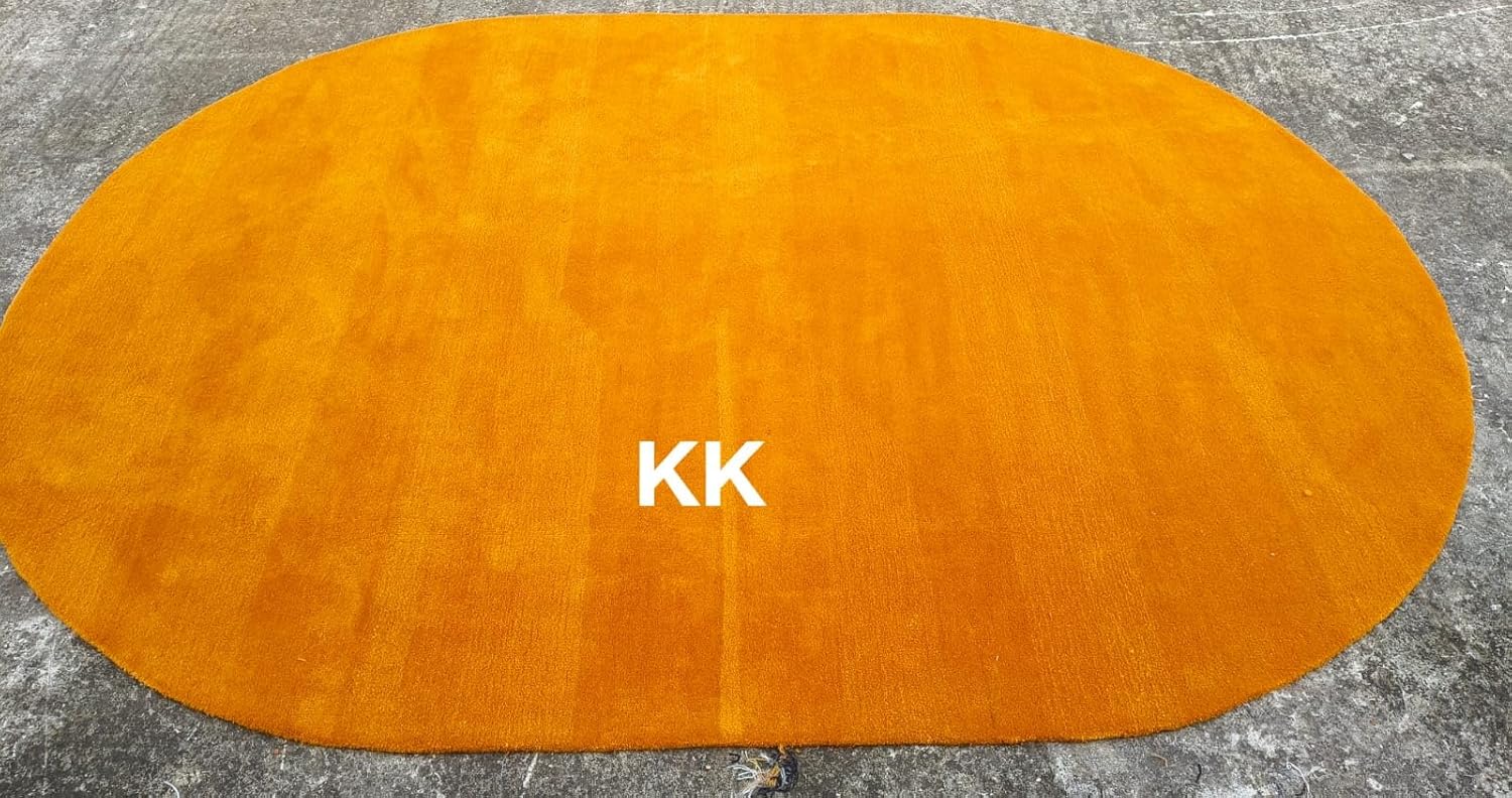 Modern Plain Area Rug Mustard Yellow – Soft Plush Carpet, Non-Slip Floor Mat for Living Room, Bedroom, Kids Room, Modern Decorative Rug, Accent Rug by KK Indian Rugs (8x10 Feet)