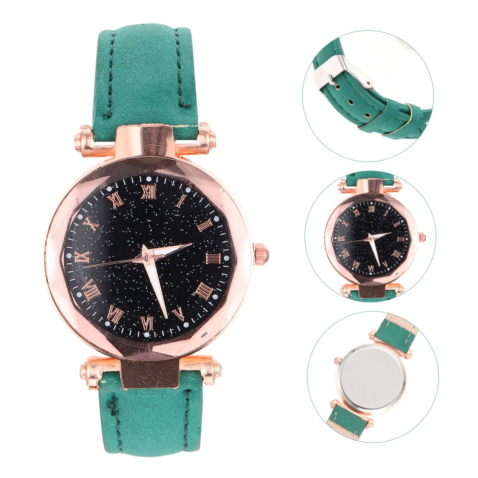 5st Quarz Damenuhren Jugenduhren Modeuhren Für Damen Uhr Für Männer Uhren Für Kinder Männer Schauen Zu Damengürteluhr Studenten Schauen Zu Armbanduhr Rostfreier Stahl Green