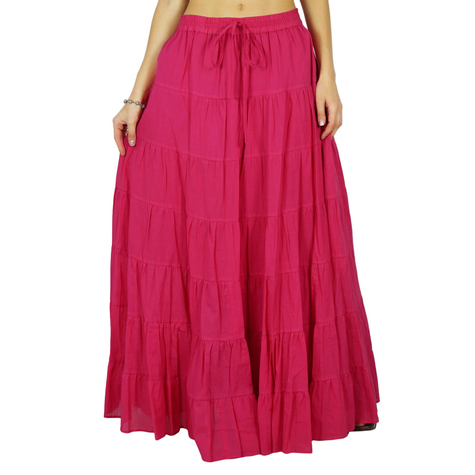 Maxi-gonna da spiaggia in cotone, abbigliamento da resort, gonna lunga estiva