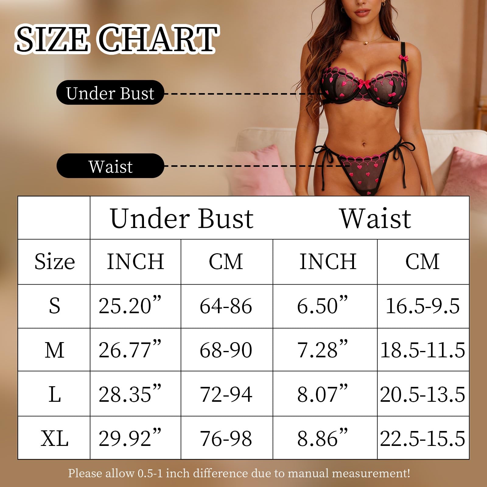 Lingerie Sexy pour Femme avec Soutien-Gorge Transparent et Culotte pour Femme Lingerie Sexy avec Bretelles réglables