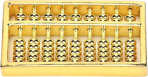 GLOGLOW Ábaco antiguo chino, 1.8 x 1 pulgadas, mini ábaco de latón, 9 engranajes, herramienta de cálculo de matemáticas chinas, aprendizaje