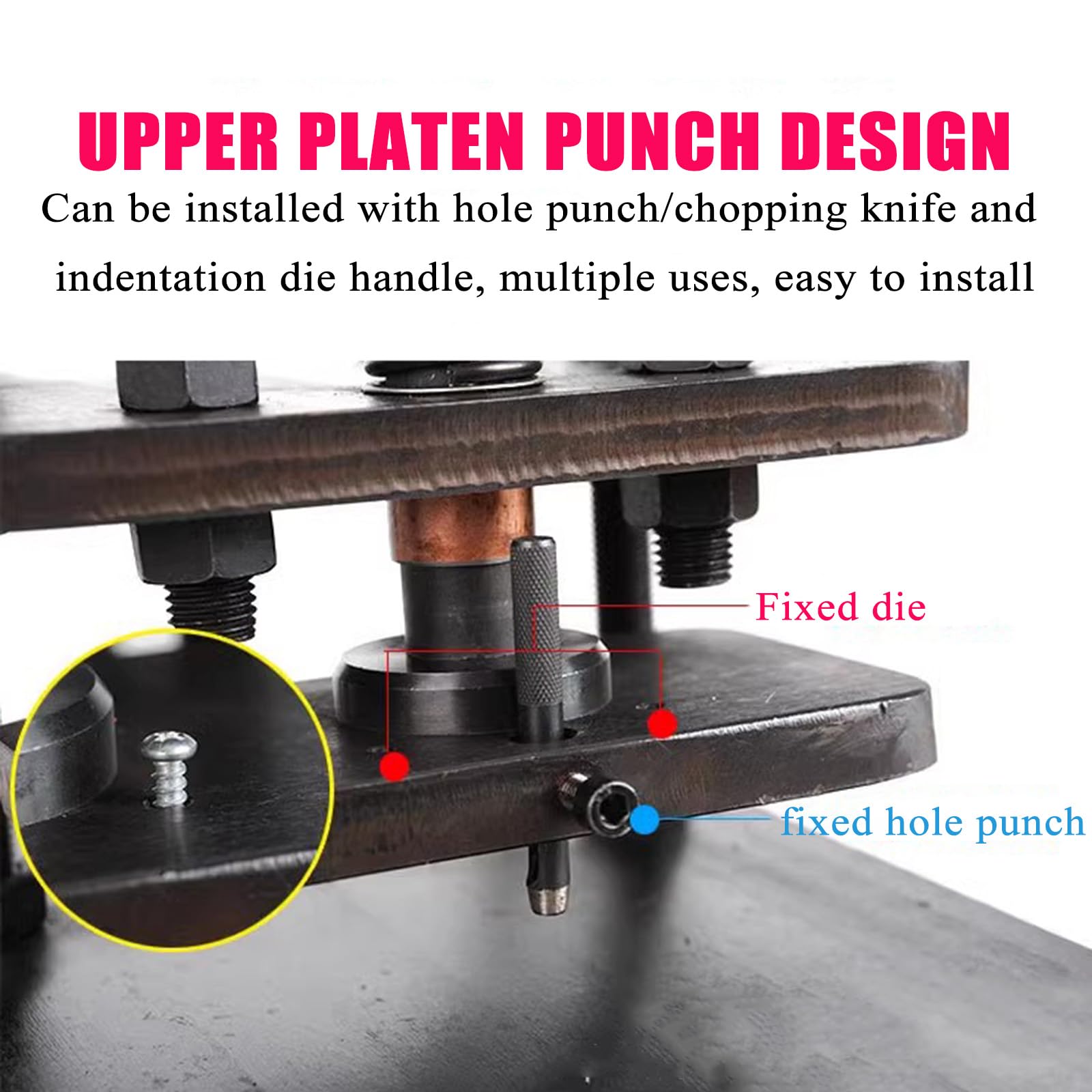 Máquina troqueladora y grabadora manual de cuero, herramienta de prensado de agujeros para cuero, ancho de alimentación de 220 mm, carrera de presión de 12 mm, para moldes de corte y estampado de pat