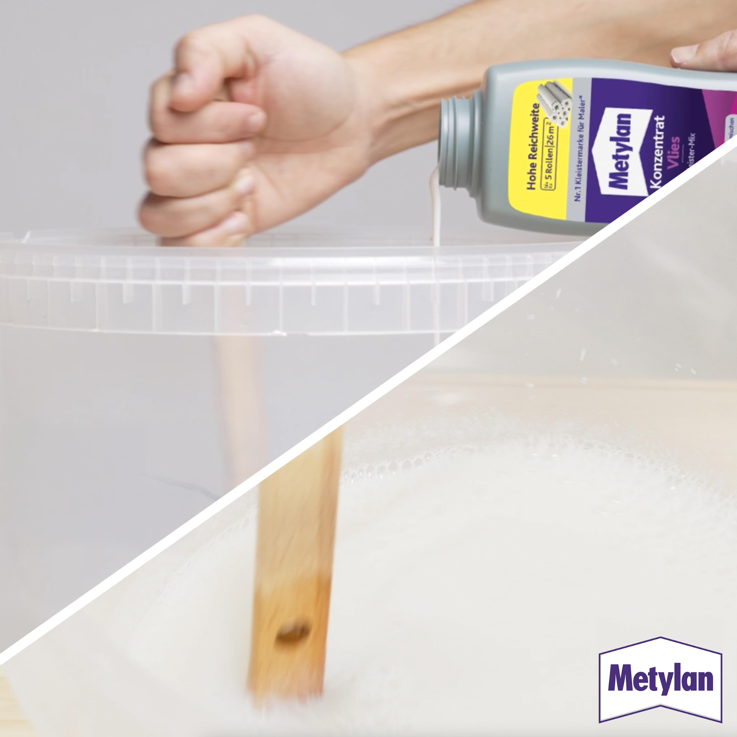 Metylan Vlies Fertigkleister Konzentrat, Tapetenkleister für Vliestapeten, starker & schnell mischbarer Kleister für den sofortigen Einsatz, 1x500g