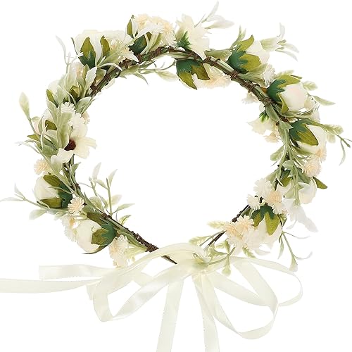 Flower Headband Simulated Rose Flowers Elegant Hair Accessories for Weddings Parties and Photography for Brides and Bridesmaids