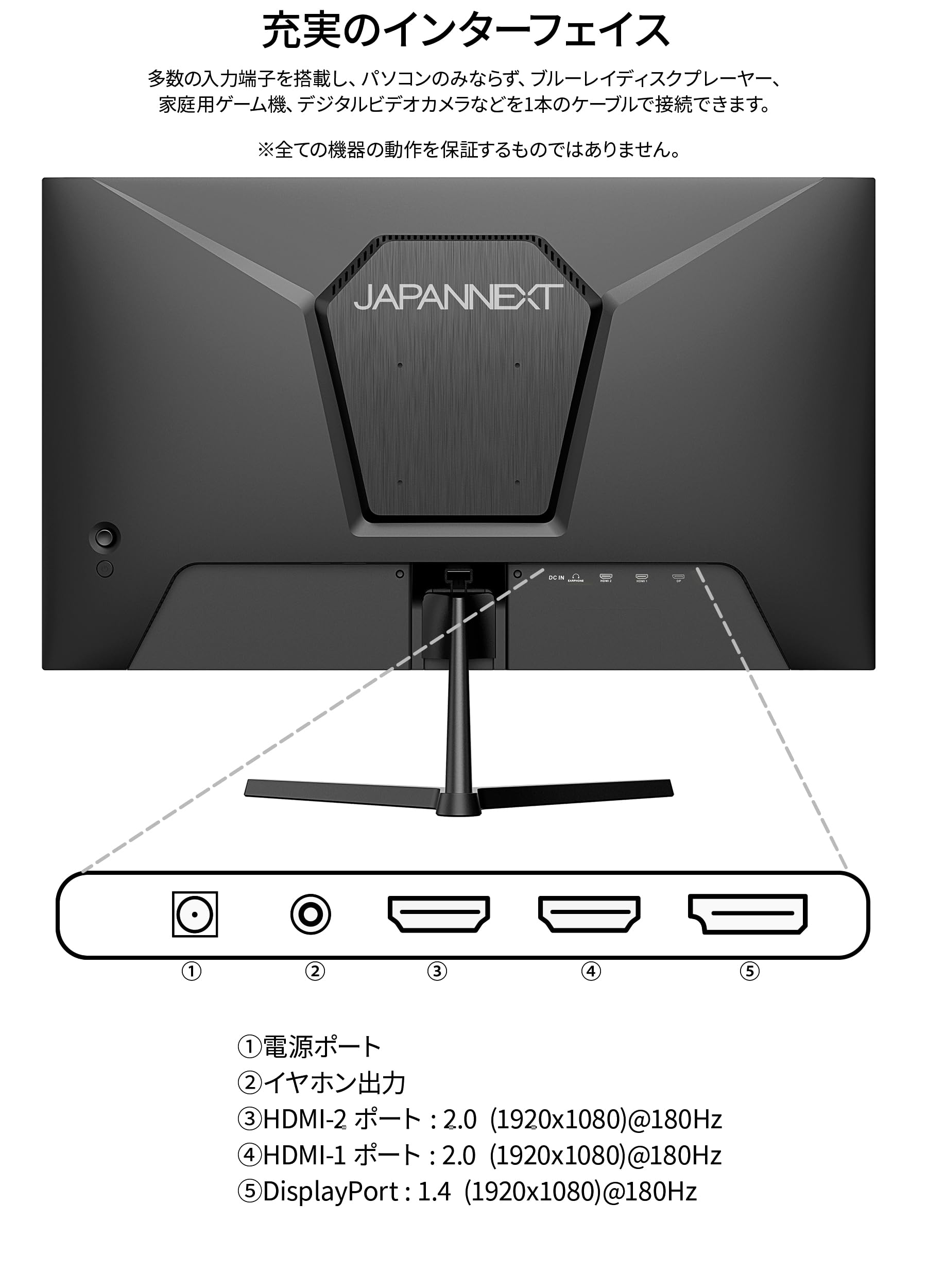 JAPANNEXT 23.8インチ モニター　JN-i238G180F Amazon.co.jp限定】JAPANNEXT 23.8インチ IPSパネル搭載 180Hz対応