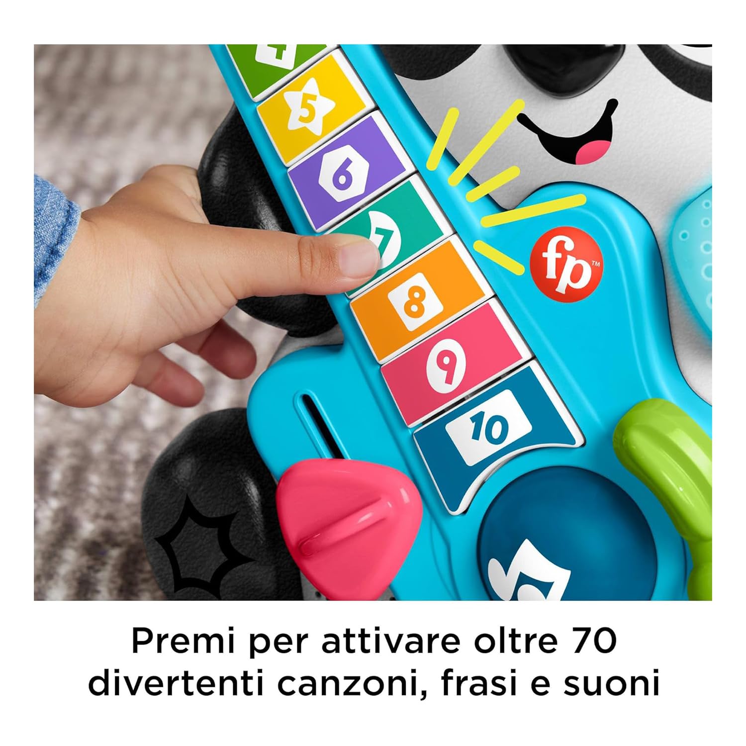 Fisher Price Animal Band, Gina la Pandina Learn to Count, Interactive Learning Panda with 10 Buttons and 70 Songs, Light - Image 3