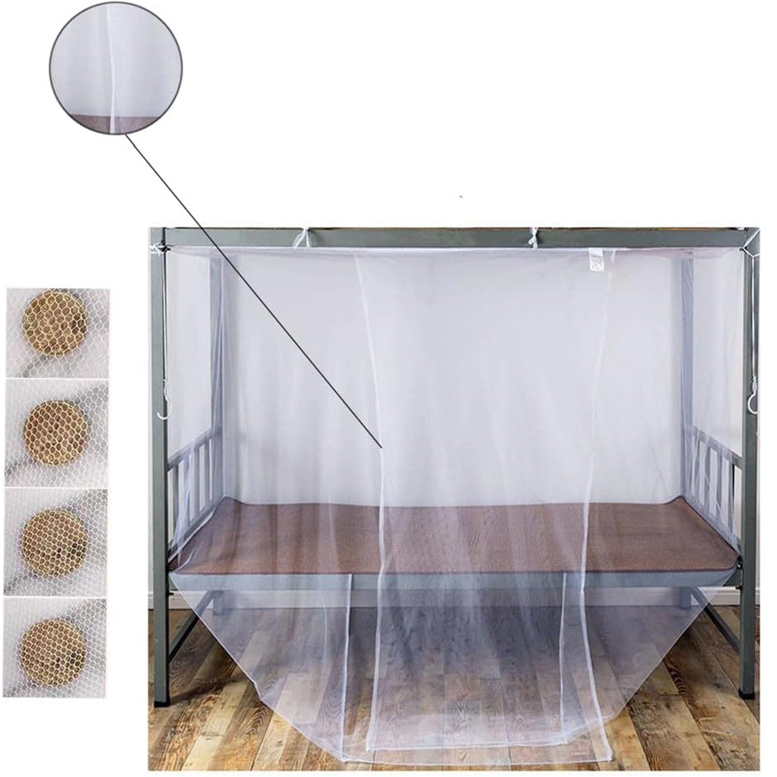 Mosquitera de Viaje de Cama, fácil sin instalación, mosquitera de una Sola Puerta, Adecuada para Acampar en Familia,Blanca,1.5 * 1.9m