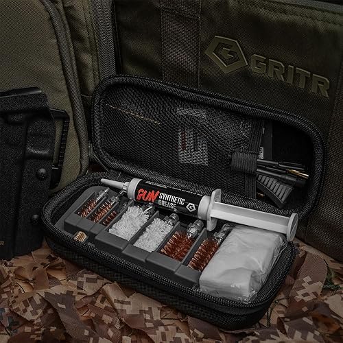 Miniatura 6 de GRITR Kit de limpieza de pistola de varios calibres  Juego de suministros de limpieza de pistola, rifle y escopeta, con funda de transporte duradera
